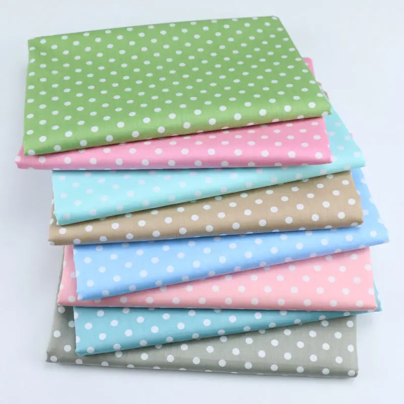 Delicate Polka Dot 100%cotton Quilting fabric Clothes Home Textile Bedding Sewing Doll Cloth DIY A48