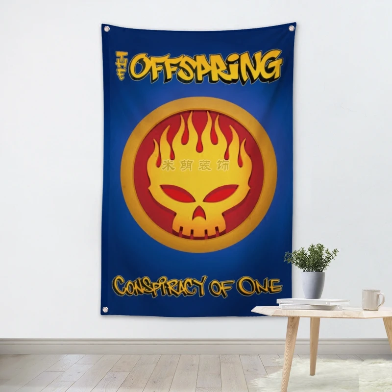 

OFFSPRING Music Band Team Logo Cloth Poster Banners Four-Hole Flag Dormitory Bedroom Wall Decoration