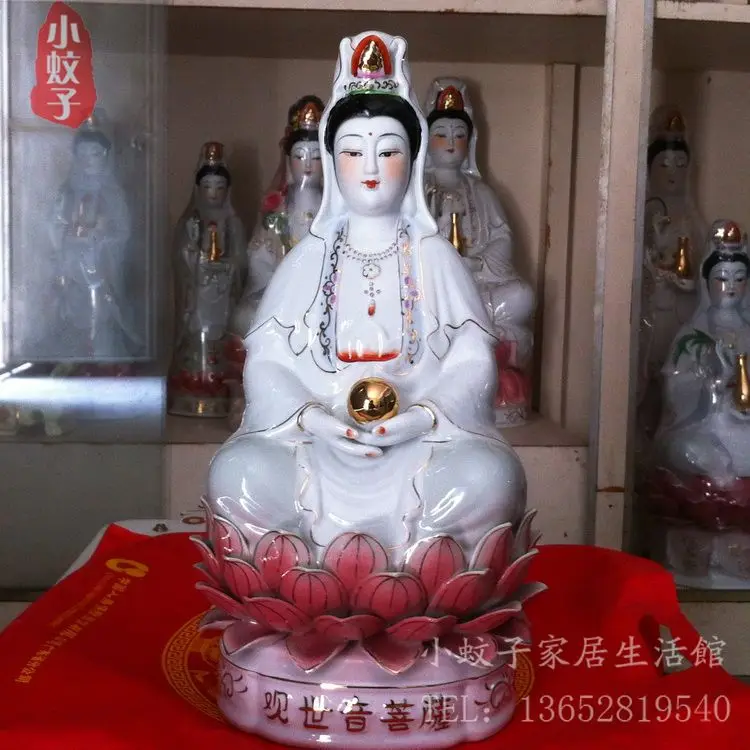 

crafts home decoration accessories decor 12~24 inch white ceramic beads help Avalokitesvara Buddha Buddha Guanyin ornaments