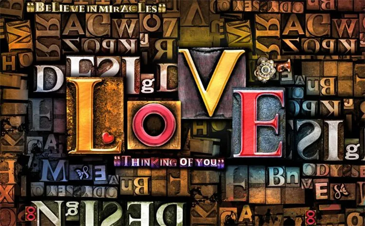 Custom Photo Wall Paper 3D Stereoscopic Embossed Creative Fashion English Letters LOVE Restaurant Cafe Background Mural Decor