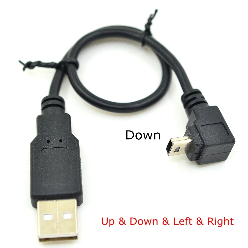 USB 2.0 sang Mini USB Đồng Bộ Dữ Liệu Cáp 90 Độ Góc Cạnh Khuỷu Tay 5 Pin B Đực Sạc Sạc dây Máy Ảnh MP3 MP4