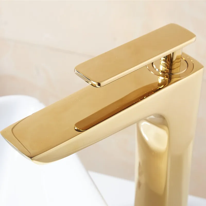 Tuqiu Basin Faucet Bath Water Basin Mixer Tap Bathroom Faucet Hot & Cold Chrome-plated Brass Toilet Sink Water Crane Gold Mixer