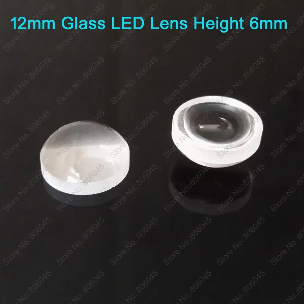 5pcs/lot! Semi-Circle Plano-Convex 12mm Diameter 6mm Height Optical Glass LED Lens Reflector for High Power LEDs DIY