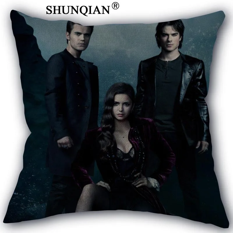 High Quality Cotton Linen The Vampire Diaries Pillowcase Wedding Decorative Pillow Case For Home Pillow Cover A10.17