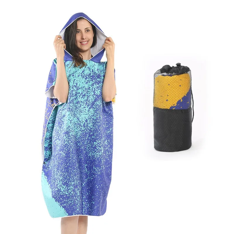 Mikrofaser Neoprenanzug Ändern Robe Handtuch Poncho mit kapuze Quick Dry Mit Kapuze Handtücher für Schwimmen Strand Surf Kompakte, Leichte 85*100cm