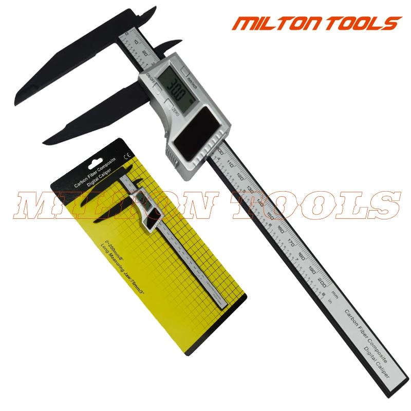 200mm 8inch long jaw solar Electronic Digital Caliper 150mm solar energy plastic verneier caliper micrometer thickness gauge