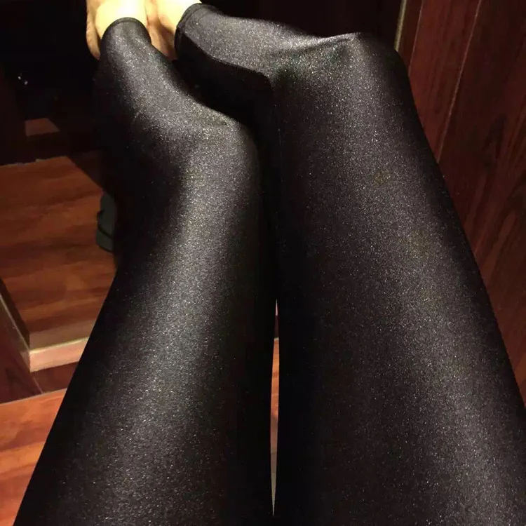 Hot Selling Glossy Thickening Ninth Pants Spring Autumn Winter Springy Show Thin Pencil Pants Pearly Lustre Conspicuous Legging