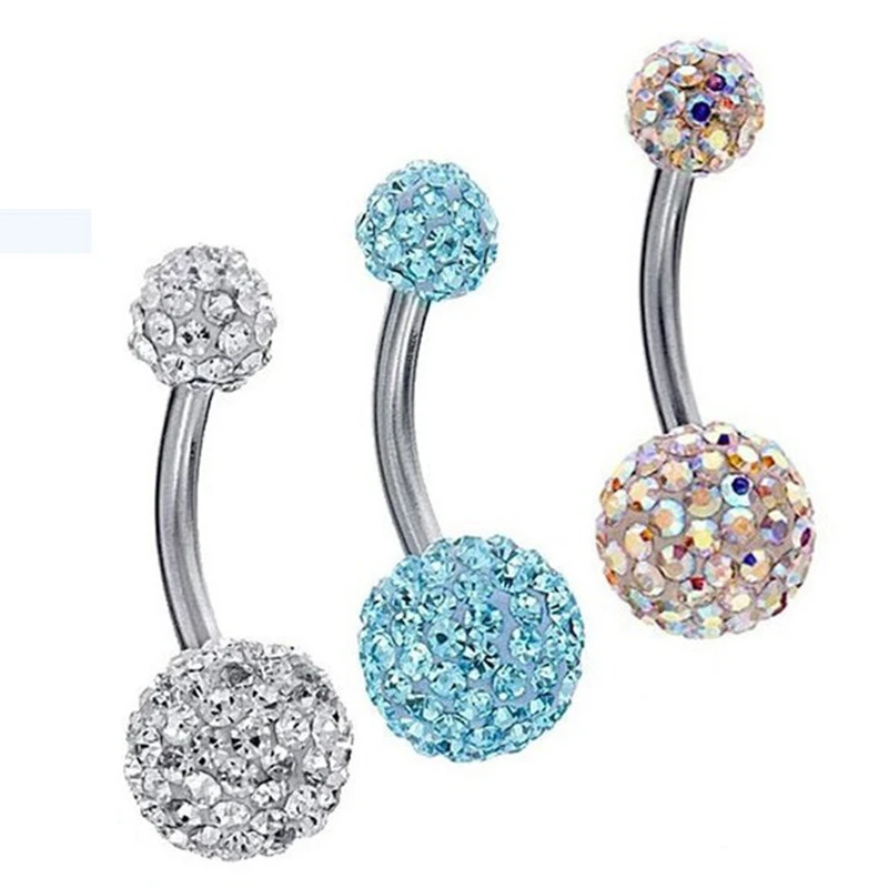 1Pc Fashion Earrings Cartilage Piercing Shellhard Barbell Zircon Stone Crystal Ear Stud Piercing Tragus For Women Body Jewelry