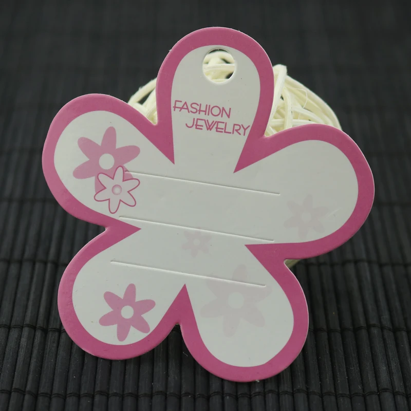 

Hot Sale 7.5x7.7cm Pink Hairpin Jewelry Display Cards 200pcs/lot Paper Jewelry Earring Cards Logo Custom