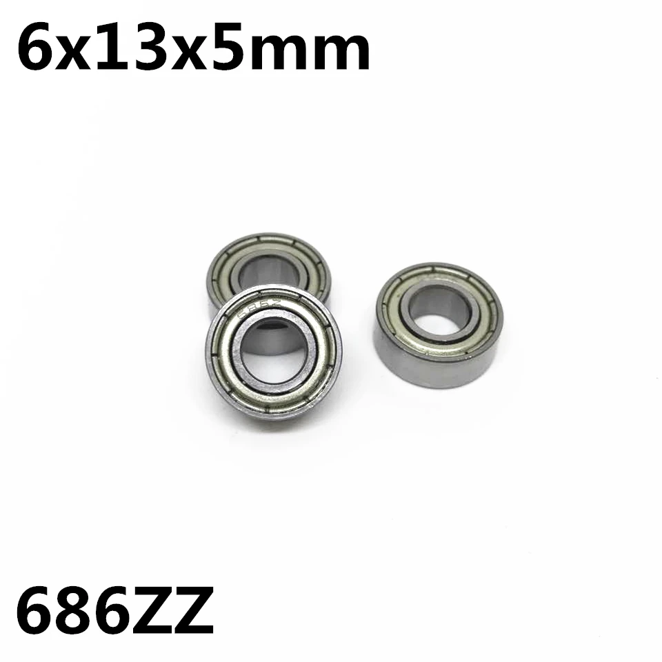 50Pcs 686ZZ 686-2RS L-1360ZZ 6x13x5 mm Deep groove ball bearing Miniature bearing High quality High speed Advanced 686Z