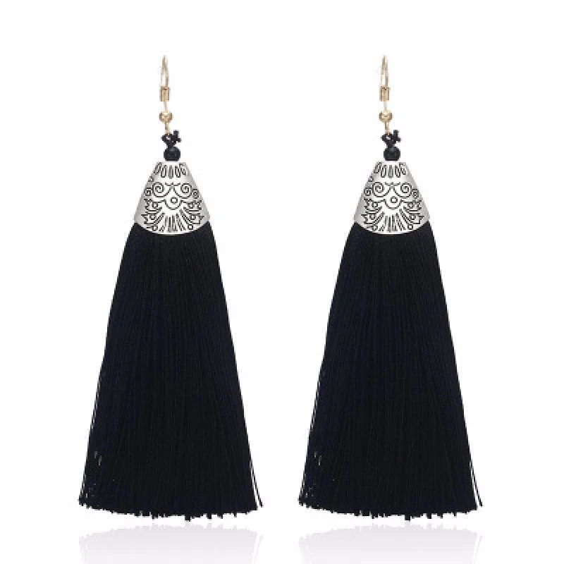 QianBei Vintage Tassel Earrings Women Fashion Brand Jewelry Geometric Mix Color Simple Dangle Drop Earrings Fashion Jewelry