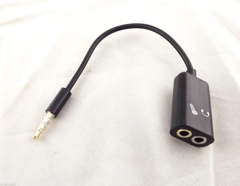 1 cái 3.5 mét Nam Stereo TRRS Âm Thanh Để Tai Nghe Tai Nghe + Microphone Adapter 15 cm