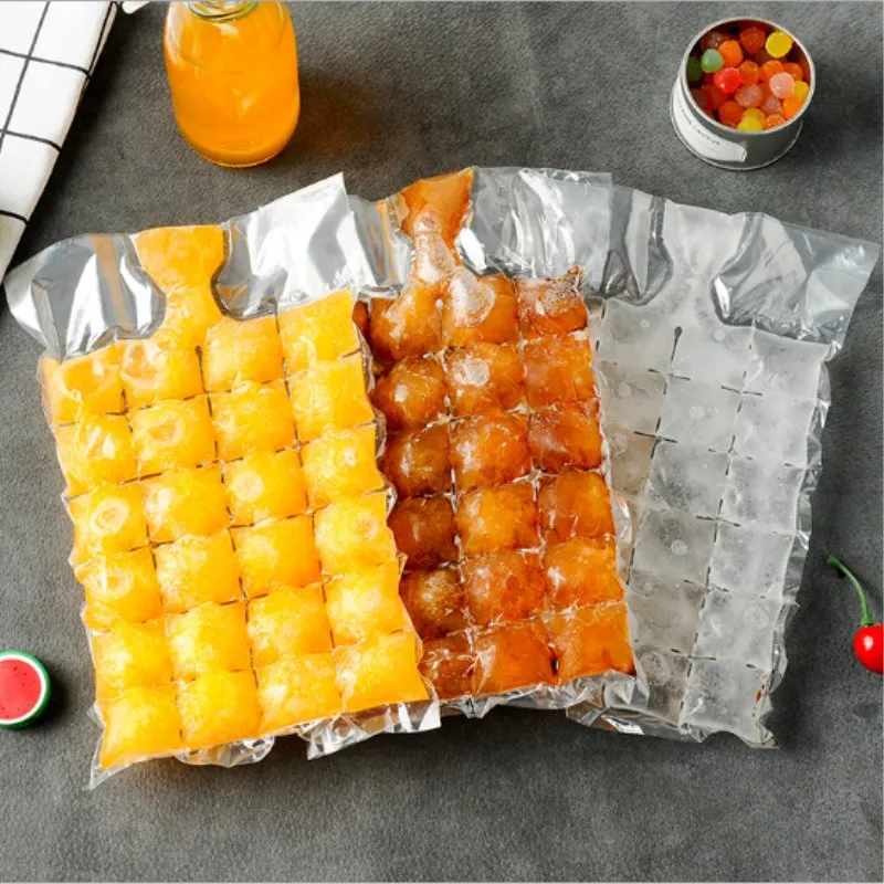 100Pcs Disposable Ice Cube Tray Mold Water Injection Cocktail Makes Ice bag Juice Drink Supplementary food Tools