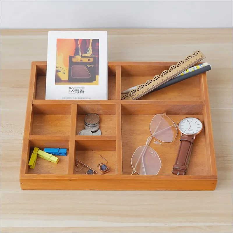 Home Grocery Vintage Wooden Desktop Storage Box Home Small Things Old Storage Consolidation Wooden Box Home Decorations