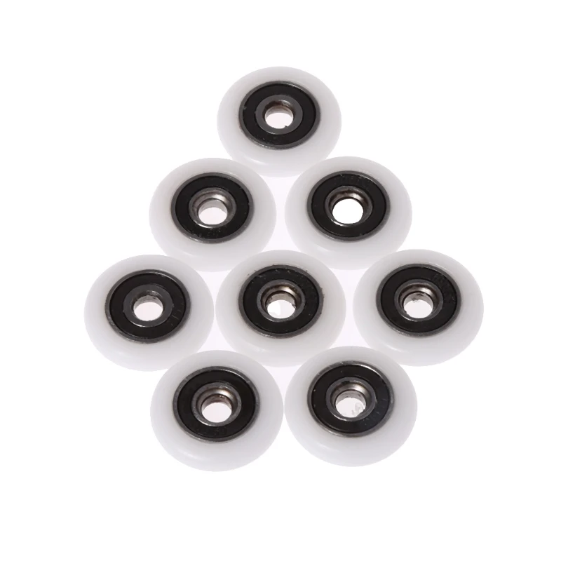 8pcs Bath Shower Door Rollers/Runners Wheels Pulleys 23mm Diameter Wheel Bathroom Replacement Part Enclosures Cabins