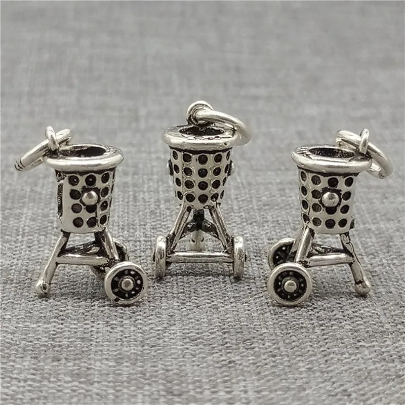 

5 Pieces 925 Sterling Silver 3D Charms for Bracelet Necklace