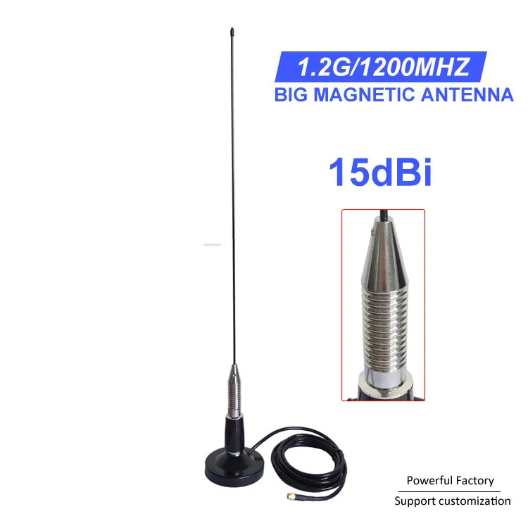 Antena inalámbrica magnética fuerte para coche, antena de 1,2 Ghz para exteriores, 1200G, 1,2 Mhz, 15dbi, de alta calidad