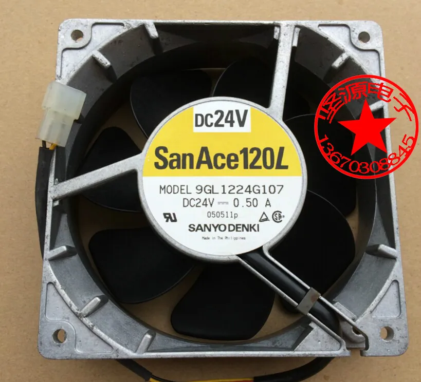 

SANYO DENKI 9GL1224G107 DC 24V 0.50A 120x120x38mm 3-wire Server Cooling Fan