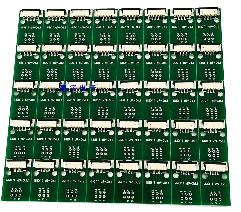 10pc FFC FPC 6PIN transfer board with connector FFC to DIP 2.54 adapter board 1mm 0.5mm pitch pcb double sided