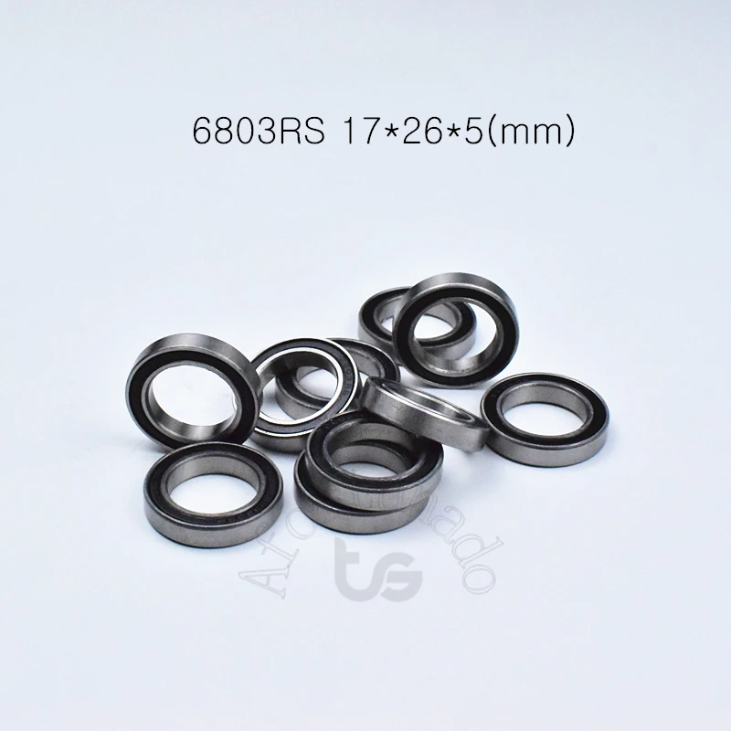 6803RS Bearing 10pcs  61803 17*26*5(mm) chrome steel rubber Sealed High speed Mechanical equipment parts