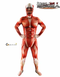 Attack on titan cosplay Shingeki no Kyojin cosplay Colossal Prop Tights Muscle Man halloween costumes for men adult zentai