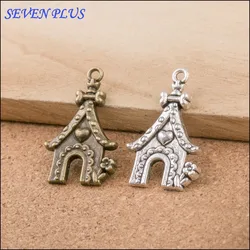 High Quality 10 Pieces/Lot 20mm*31mm Antique Silver plated Antique Bronze Small Kennel Dog House Charms