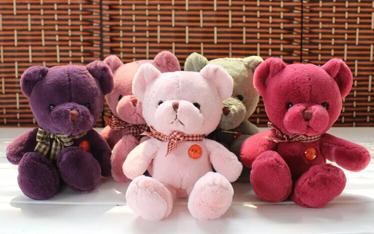 

10 pieces lovely muti-colour teddy bear toy plush cute teddy bear toy gift doll about 25cm 0510