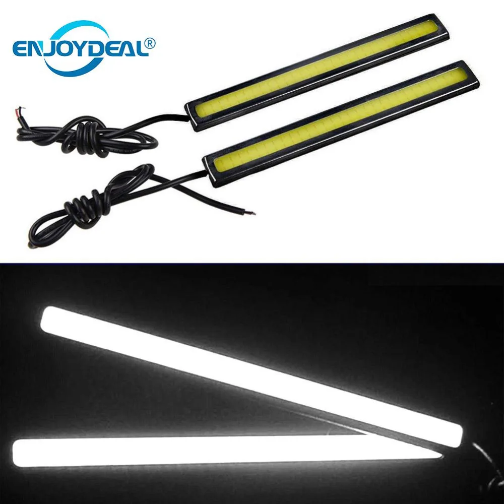 2PC Waterproof LED Outdoor Cool White / White Blue / Red 17CM Universal COB LED Daytime Running Lamp D RL Driving Strip Light