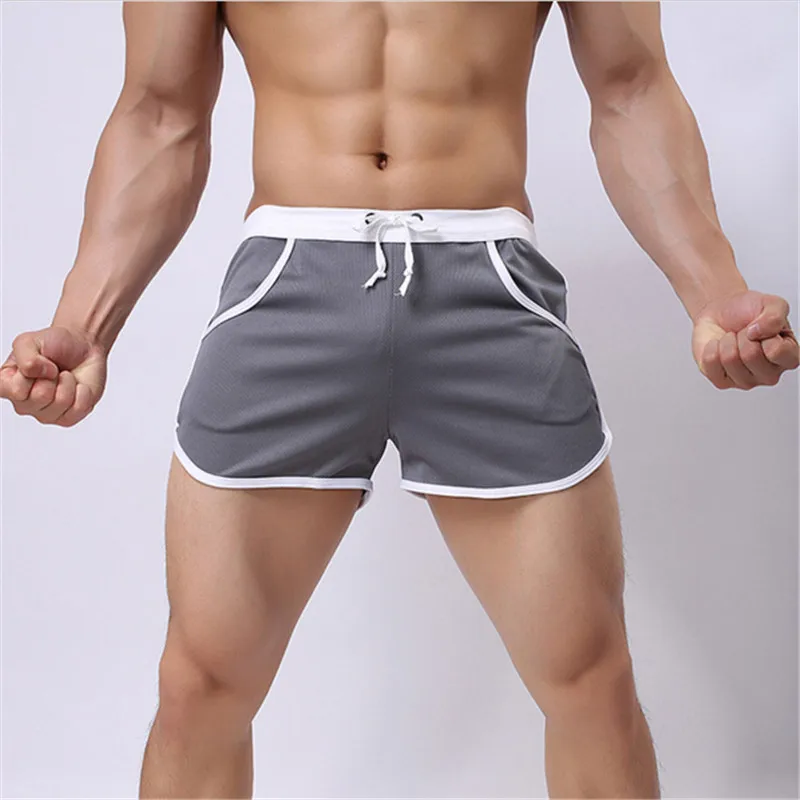 Quick Dry Men Running Shorts Marathon Sports Running Professional Man Shorts Gym Pocket Straps Drawstring Outdoor Elastic Shorts