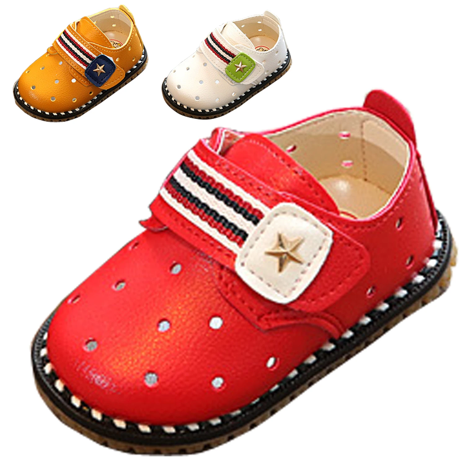 3-color Casual star Children Shoes Candy Color Girls Shoes New Summer Autumn Baby boys Kids Soft Single Shoes Size 15-19