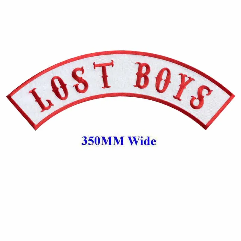 LOST BOYS motorcycle biker patches embroidered iron on patches for full back jackets clothing embroidery rocker MC patches