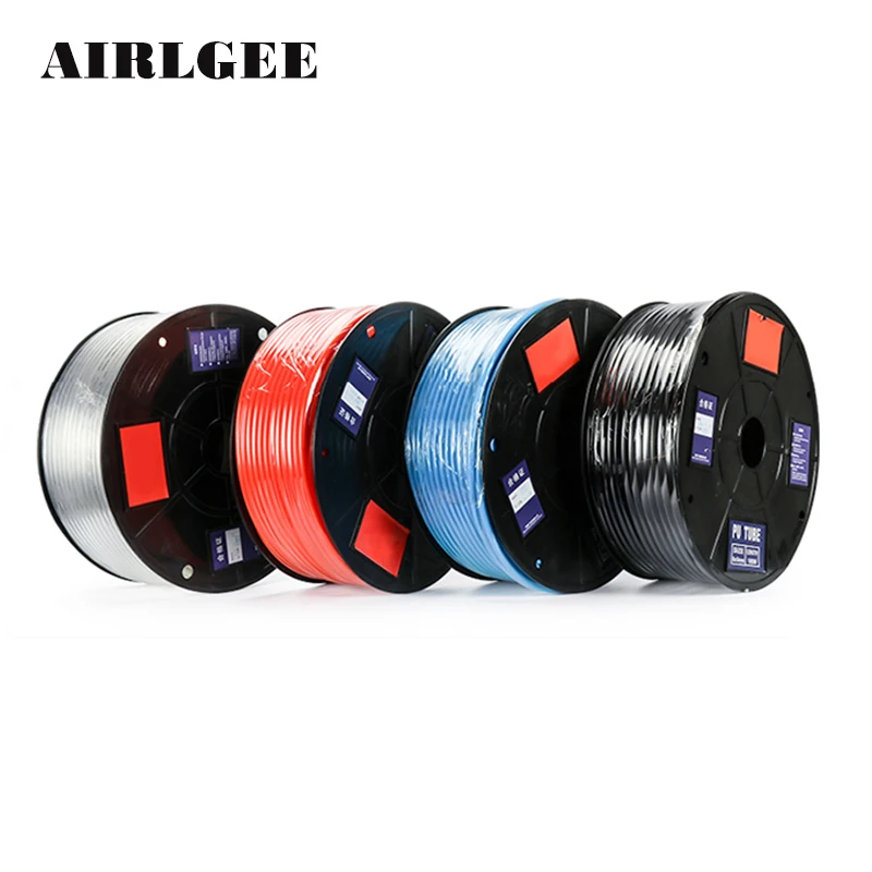 1 Meter Polyurethane High pressure Pneumatic Pipe Hose 4 6 8 10 12mm OD Air compressor PU tube Black Blue Red