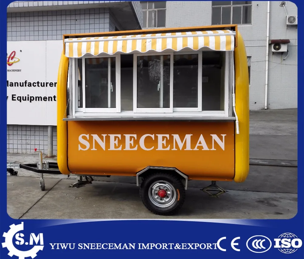 Chariot de collation avec traction chinoise, avec hangar de pluie, remorque de nourriture moins chère, chariots de nourriture mobiles de rue à vendre
