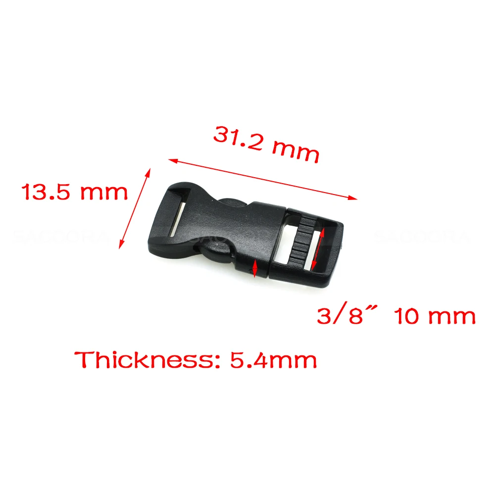 Plastic Side Release Buckle For Tactial Backpack Luggage Straps Webbing Size 10mm 12mm 15mm 20mm 25mm