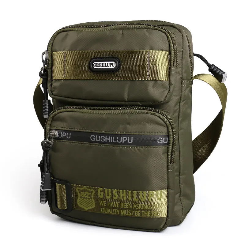 Bolso de moda de alta calidad para hombre, bolsa de tela Oxford impermeable con cremallera, bandolera de hombro, Color negro y verde, para viaje