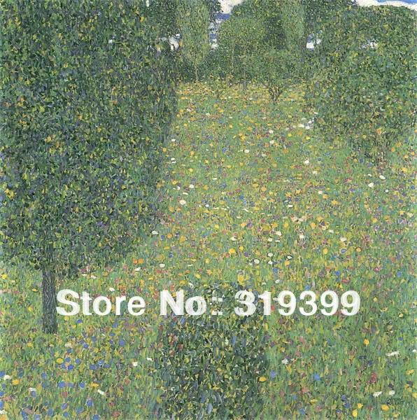 

Oil Painting reproduction on Linen Canvas,Flower Field by Gustav Klimt,Free fast ship,Handmade,Museam Quality