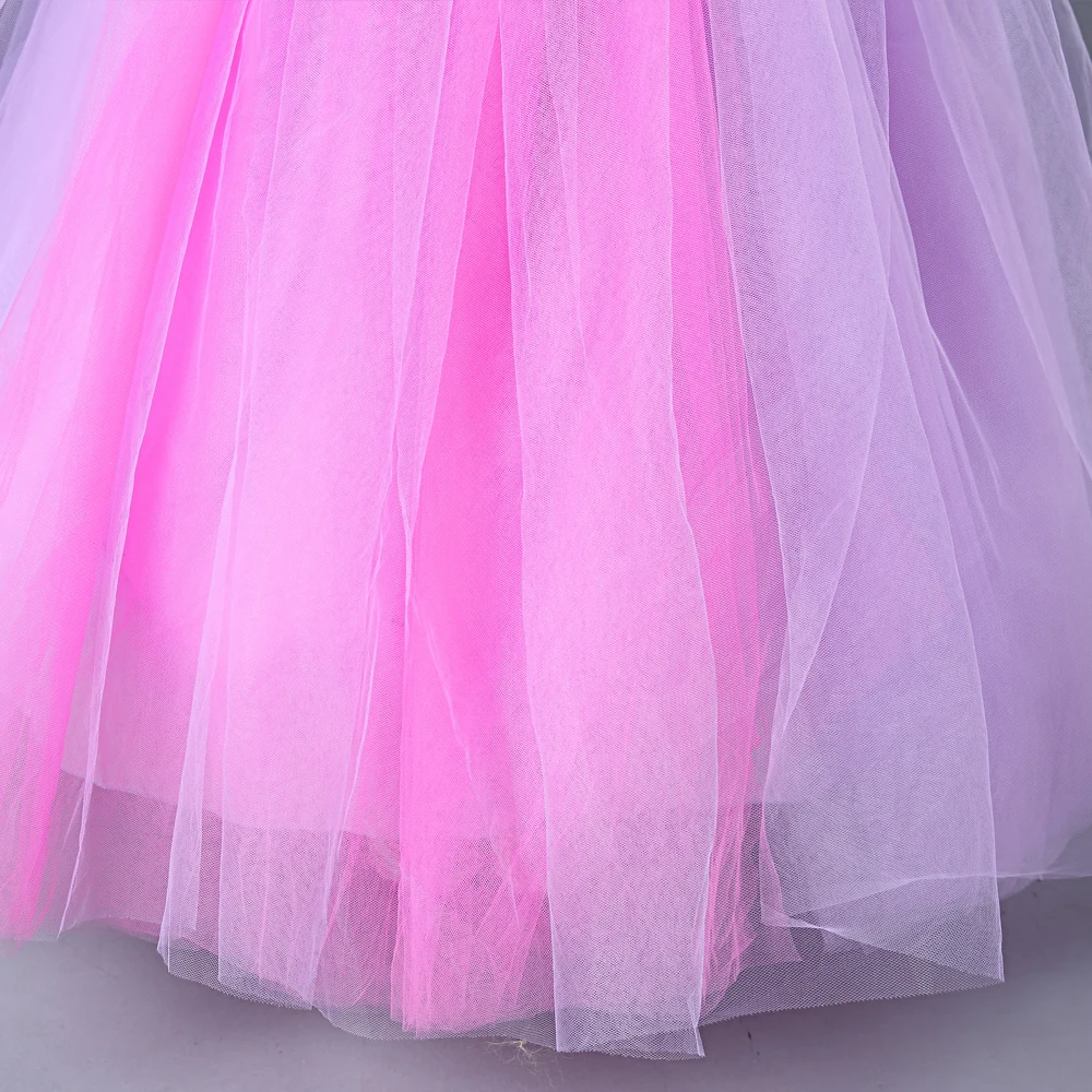 Robe princesse raiponce pour filles | Tenue Tutu, longues, manches longues, pour Halloween Cosplay