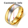 Vnox Rings For Women Man Wedding Ring Gold Color 316L Stainless Steel Promise Couple Jewelry