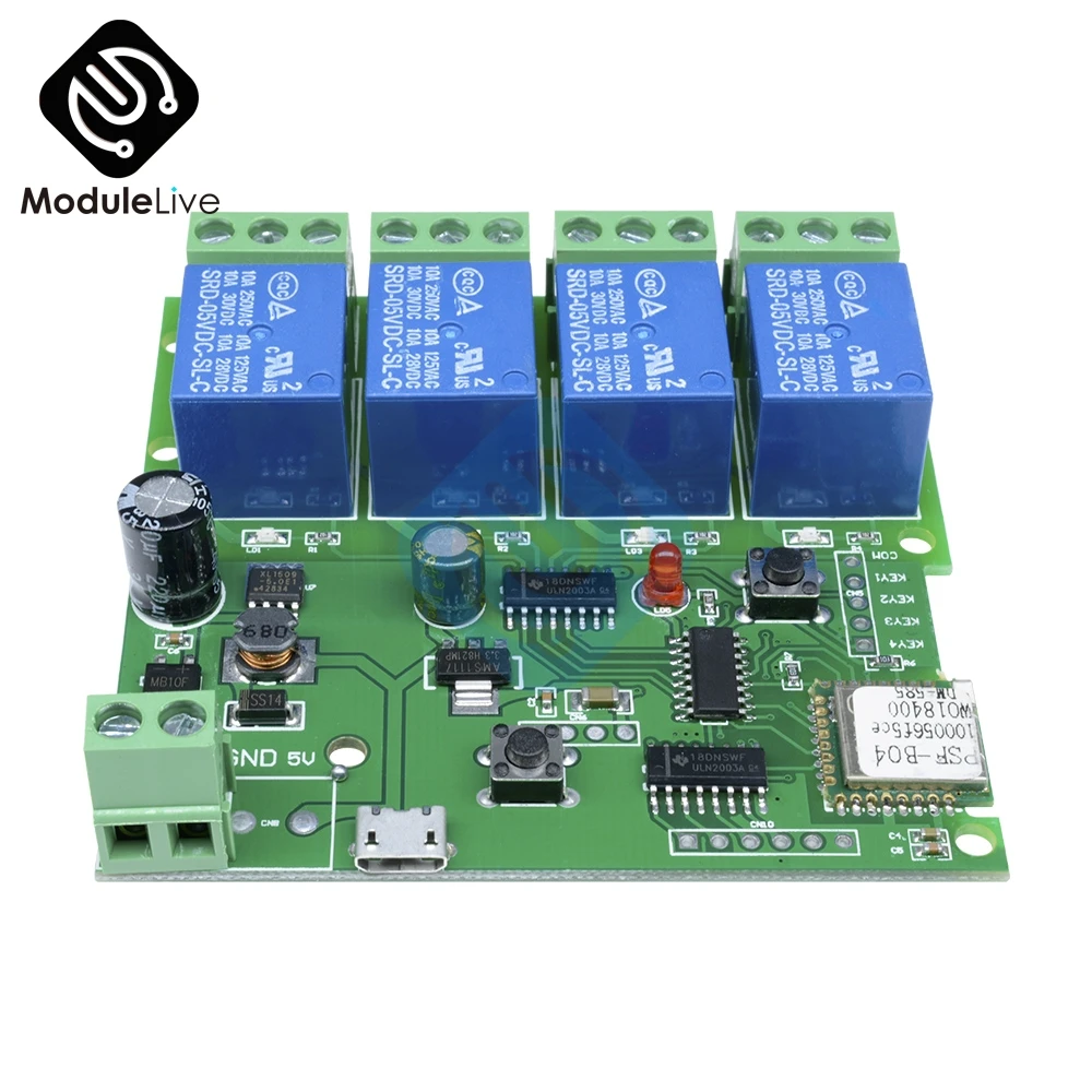 4CH 4 Channel Wireless Wifi Relay Module Phone APP Wireless Remote Control Switch Jog Self-Lock Interlock For Smart Home Board