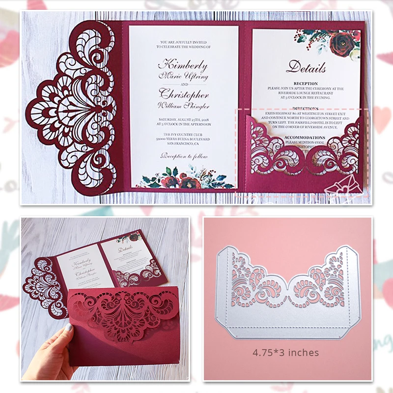 Wedding Invitation Cutting Die Scrapbooking Craft Metal Die Cut for DIY Paper Cards Making Love Home Decorative