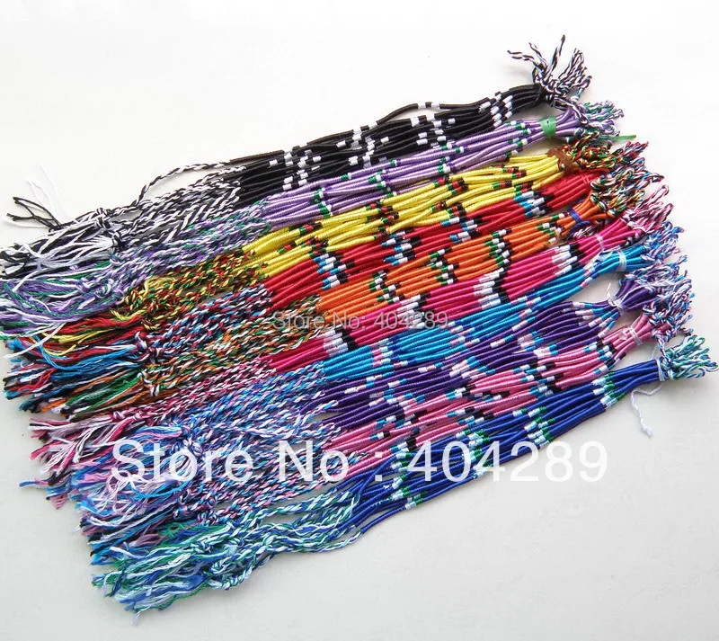 Wholesale 50pcs mixed color Macrame Silk Handmade Friendship Bracelet Wristband Anklet for boy girl party gift