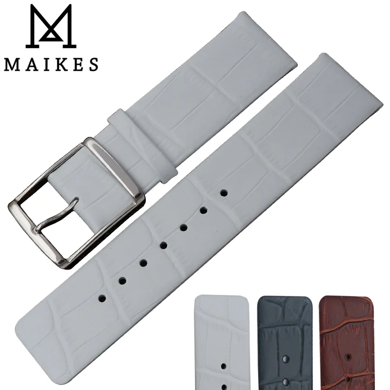 MAIKES High Quality Watchband Brown Alligator Grain Genuine Leather Watch Strap Band For CK Calvin Klein K2Y2X1 K2Y211 K2Y236