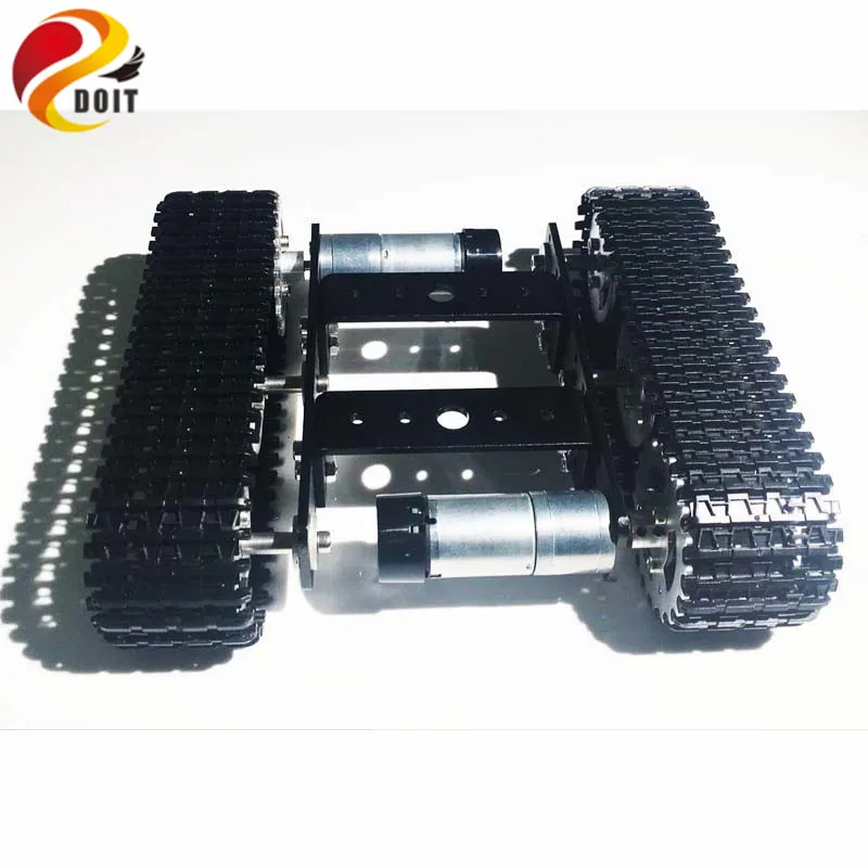 Metal rastreado chassi do tanque mini t100 veículo rastreado carro inteligente com 2 motores para robô competição graduação design diy rc