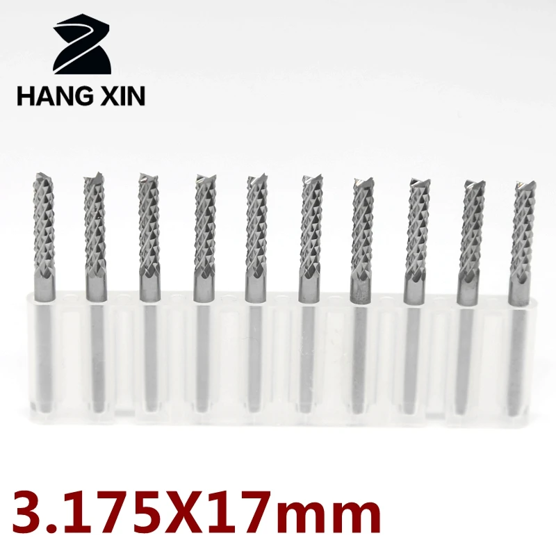 3.175mm*17mm  Tungsten carbide cnc PCB cutter  End mill   Corn cutter  CNC router Rotary Burst Set Corn Cutter PCB Router