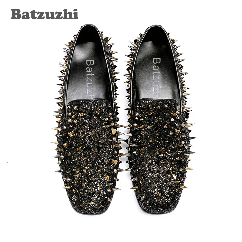 Batzuzhi Rock Men Shoes Super Star Spikes Rivets Shoes Men Loafers zapatos de hombre for Men Wedding and Party Shoes Male