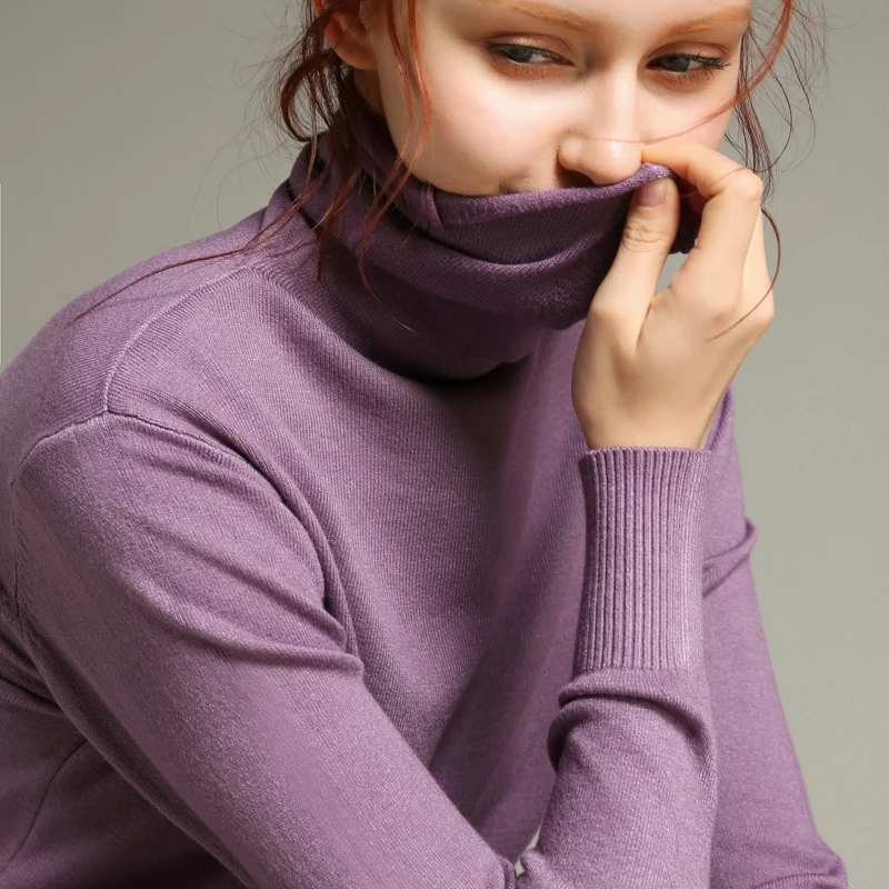 

winter warm large size high collar female cashmere sweater female pullover