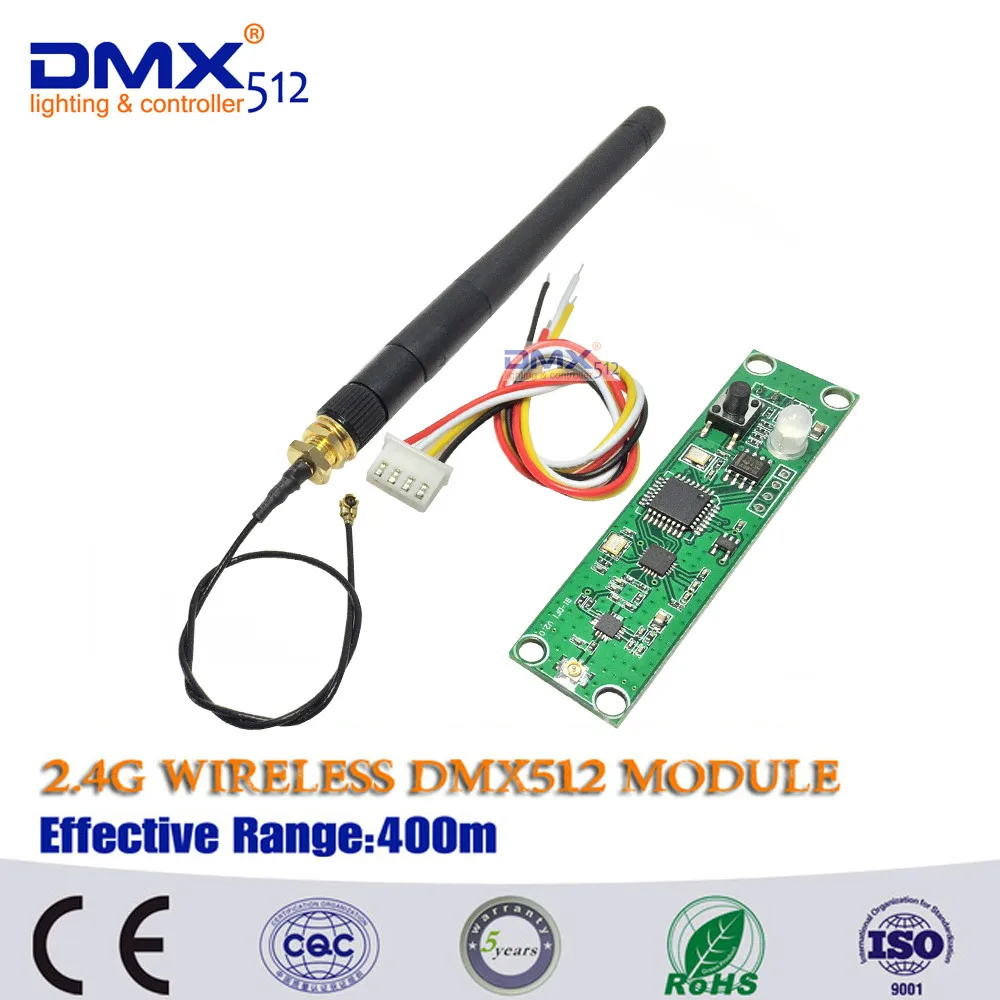 2.4Ghz Wireless DMX512 Transmitter PCB Module Board with Antenna LED Controller Wifi Receiver