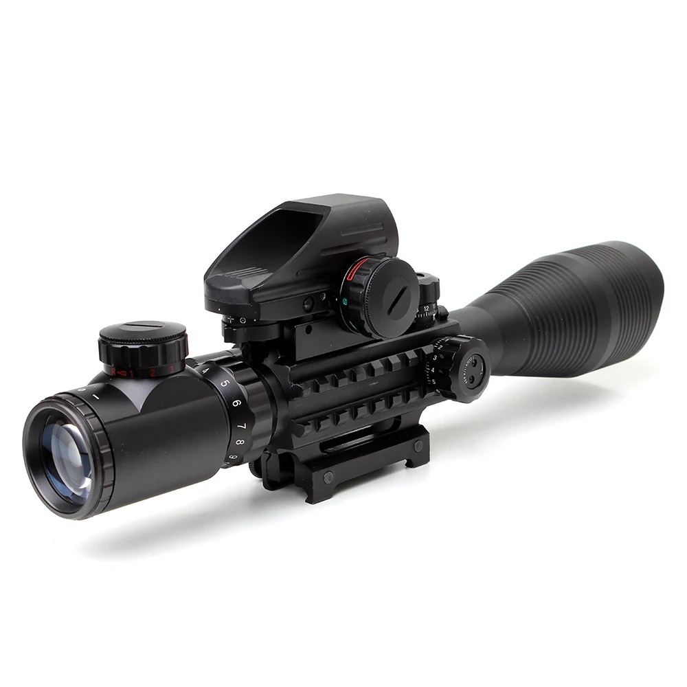 Ohhunt 4-12X50 Illuminated Rangefinder Reticle 4 Reticle Sight with Red or Green Laser Combo Scope