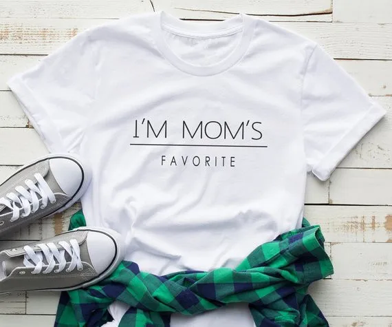 

Sugarbaby I'm mom Favorite Funny t shirt With Saying Daughter Gift for Women Graphic tee Funny gift for her Cute Pink T shirt