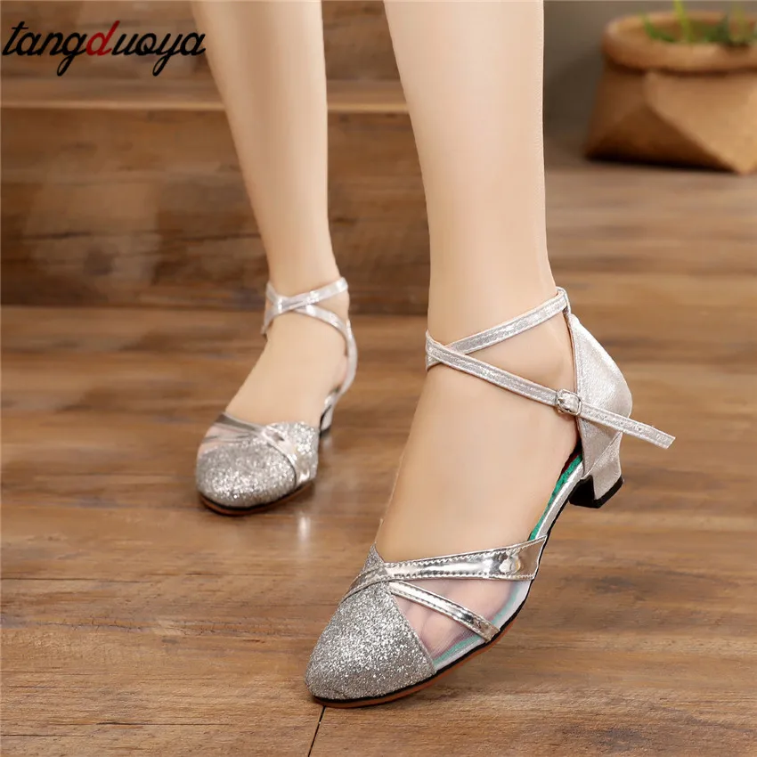 2022 Hot selling Women Professional Dancing Shoes Ballroom Dance Shoes Ladies Latin Dance Shoes heeled 3.5CM/5.5CM